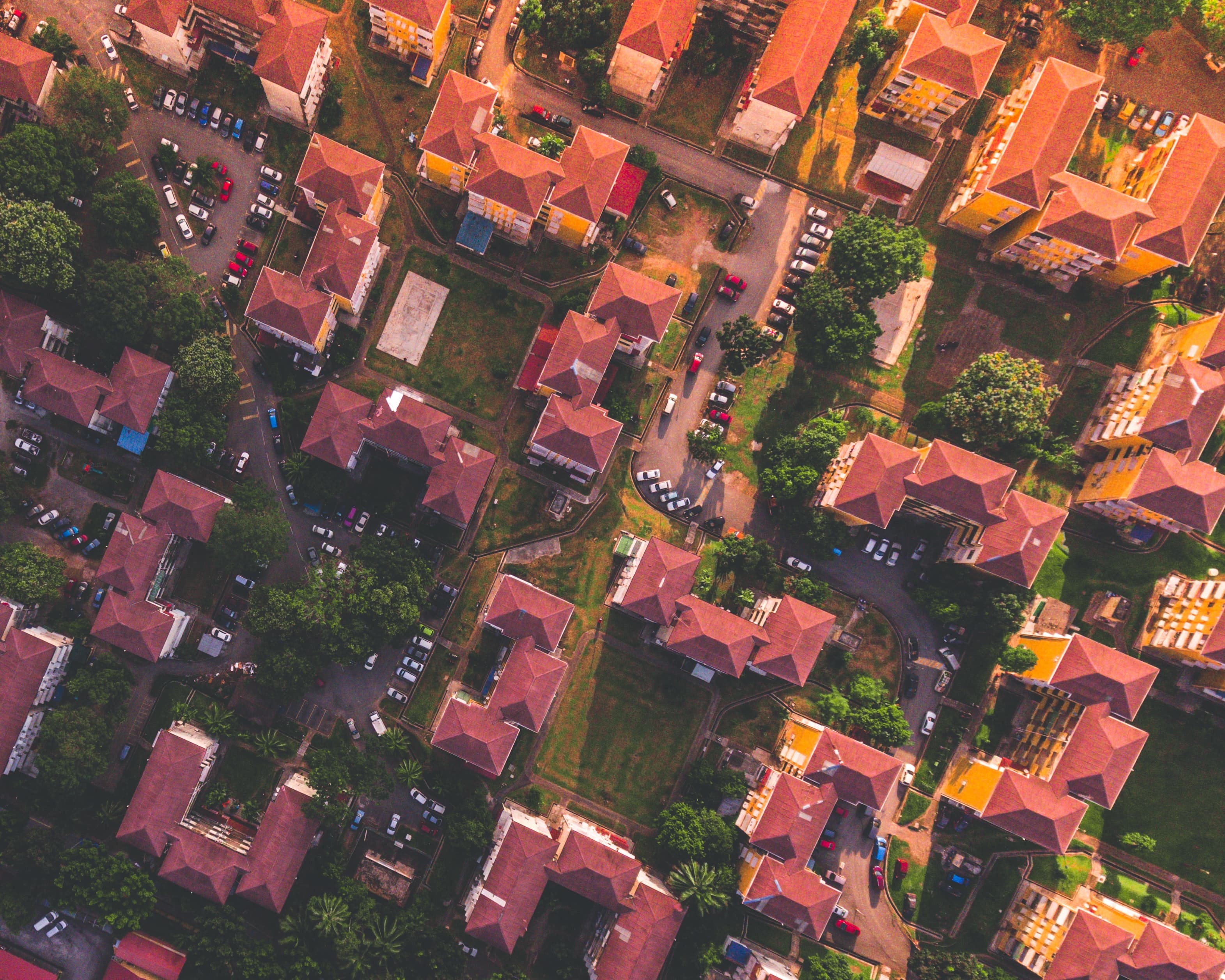 Background showing an aerial view of a city